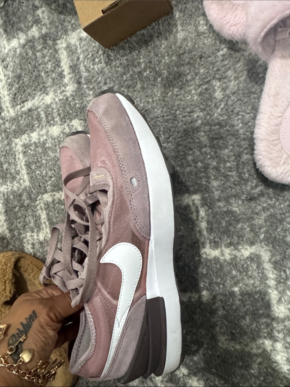 Women’s Dusty Rose Suede-Trim Sneakers - Nike